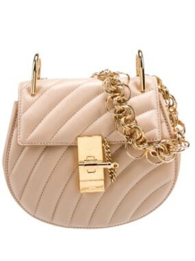 Chloe Drew Bijou Tan with Gold Chain